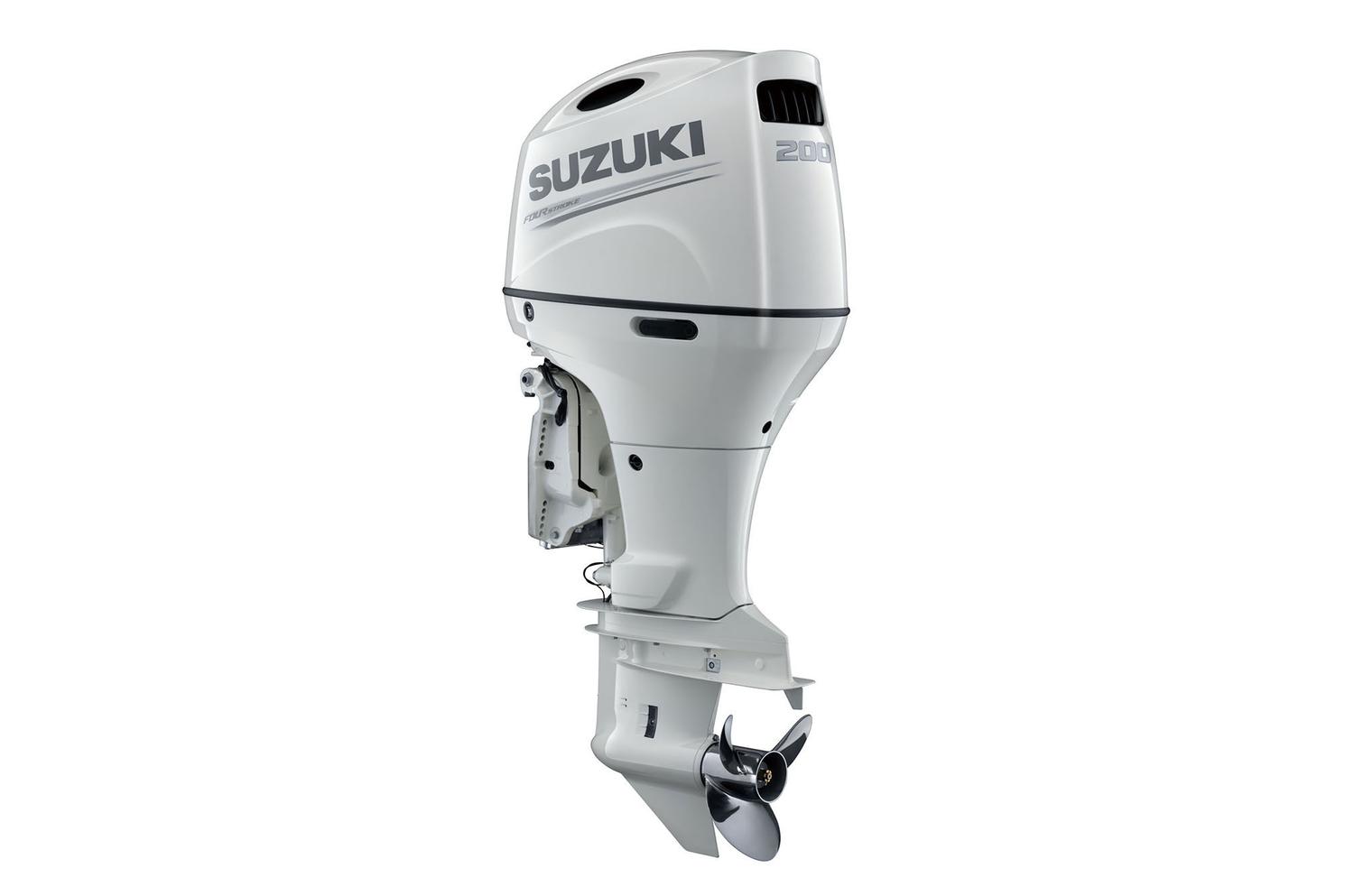 2020 Suzuki DF200A 25" Shaft Length Remote Power Tilt and Trim Counter Rotation White