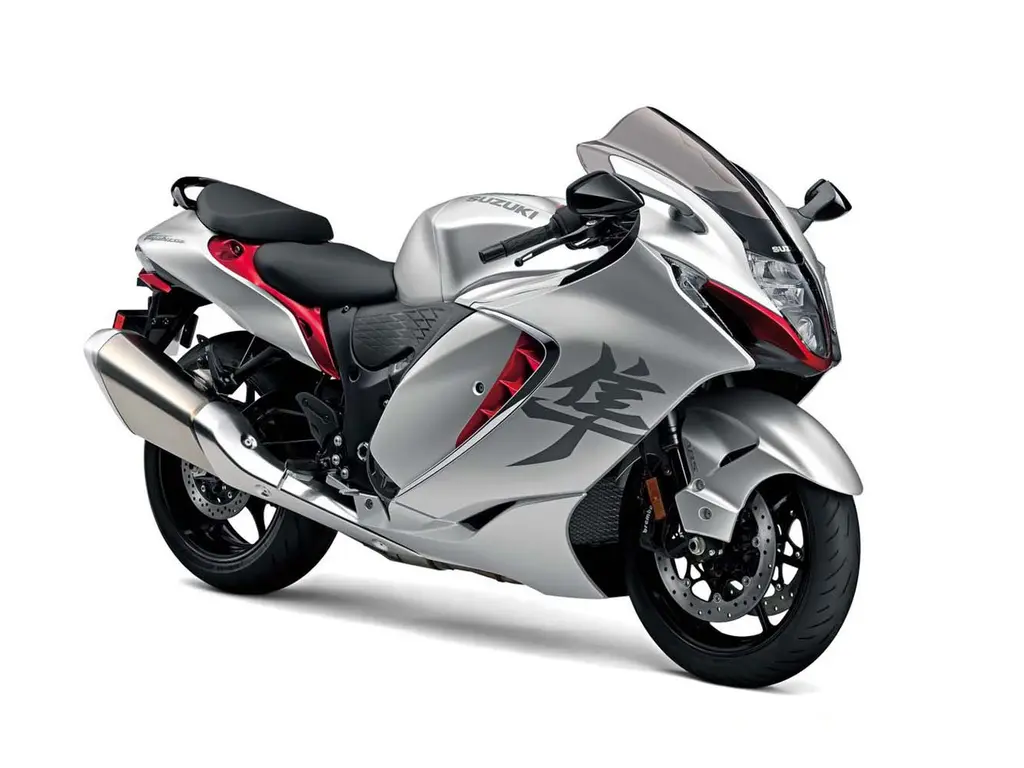 Suzuki Hayabusa Argent Métallique Satiné - Rouge Écarlatte 2022