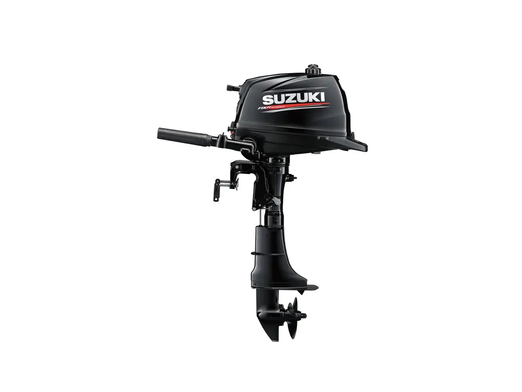 Suzuki DF6A Manual Start 15" Shaft Length Tiller Manual Trim Black