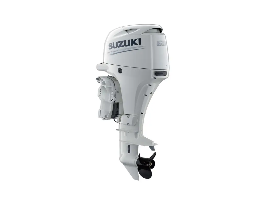 2020 Suzuki DF60A 20″ Shaft Length Remote Power Tilt and Trim White