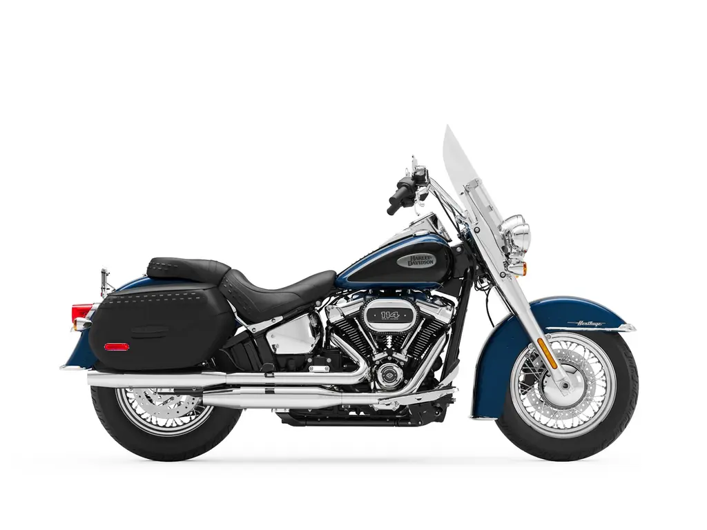 2022 Harley-Davidson Heritage Classic Reef Blue/Vivid Black (Chrome Finish w/ Laced Wheels)