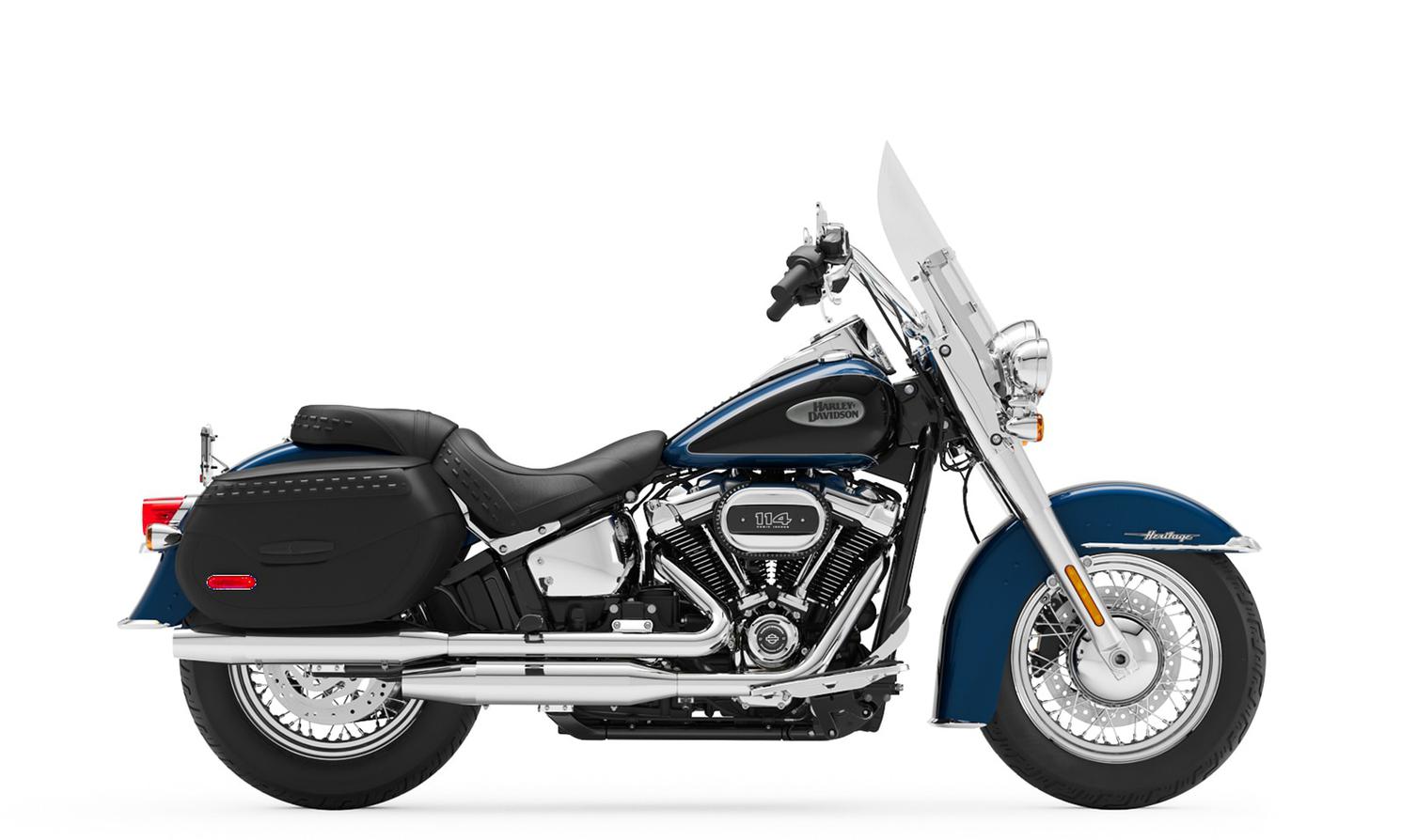 Harley-Davidson Heritage Classic Reef Blue/Vivid Black (Chrome Finish w/ Laced Wheels) 2022