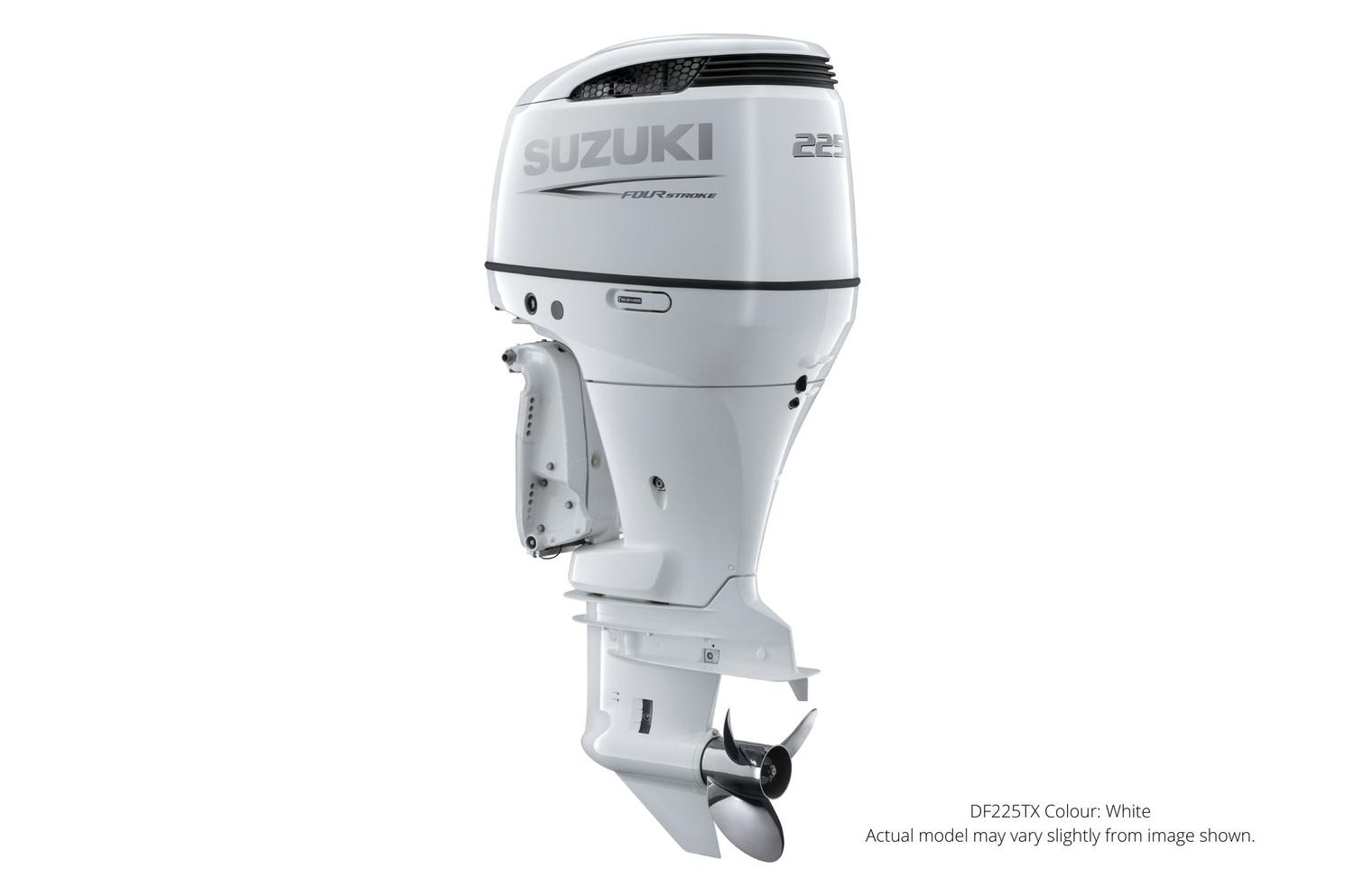 Suzuki DF225 Blanc, Électrique, 25″ Longueur de l’arbre, Alimentation à distance Inclinaison et garniture 2022