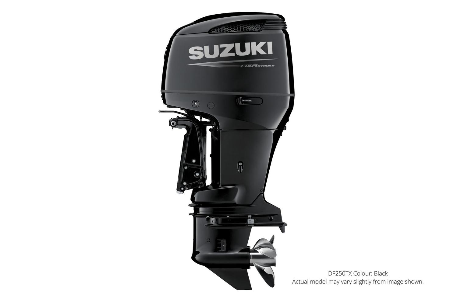 Suzuki DF250 Noir, Électrique, 25″ Longueur de l’arbre, Alimentation à distance Inclinaison et garniture 2022