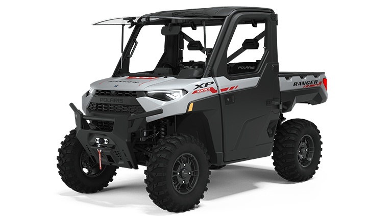 Polaris RANGER XP 1000 NorthStar Edition Trail Boss Ghost White Metallic With Performance Red Accents - Ride Command Package 2023