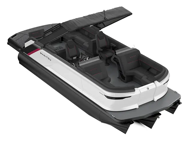 2023 Manitou Explore 22 Max Navigator With Trifold Bench Carbon Red / Great White