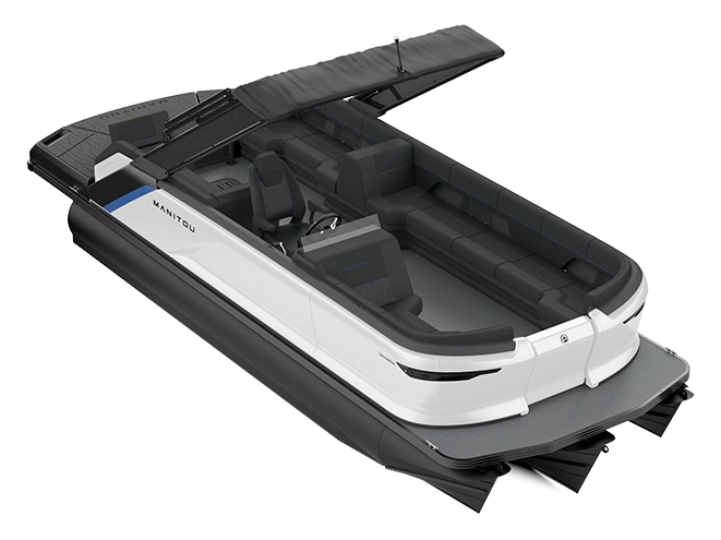 2023 Manitou Explore Explore 22 Max Bench With Trifold Bench Carbon Blue / Great White alt