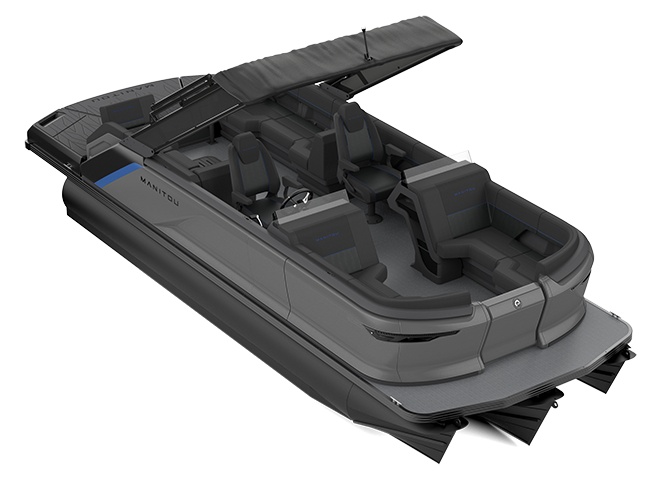 2023 Manitou Explore 22 Max Navigator With Trifold Bench Carbon Blue