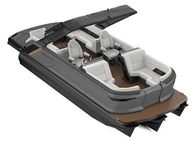 2023 Manitou Explore 22 Max Navigator With Trifold Bench Pearl Ice