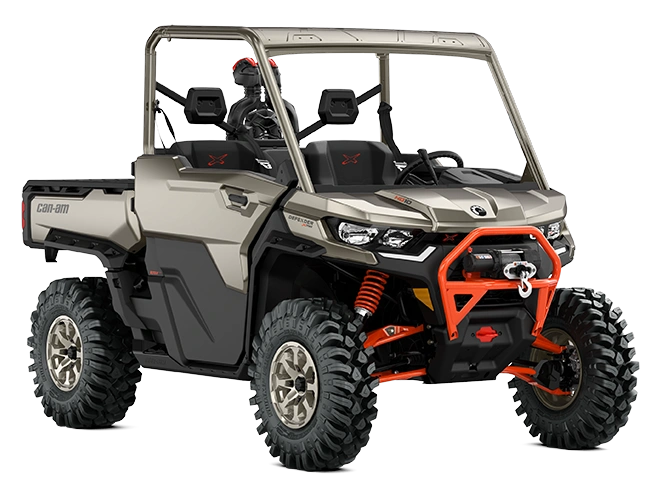 2023 Can-Am Defender Defender X MR With Doors Liquid Titanium & Magma Red HD10 alt