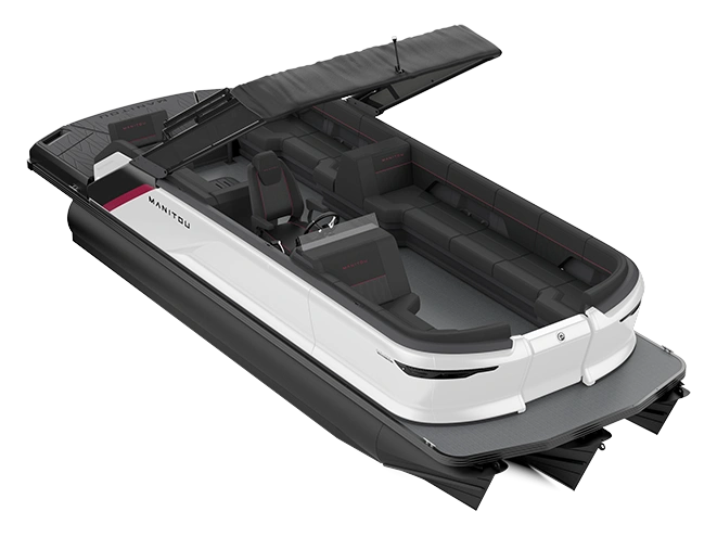 2023 Manitou Explore Explore 22 Max Bench With Trifold Bench Carbon Red / Great White alt