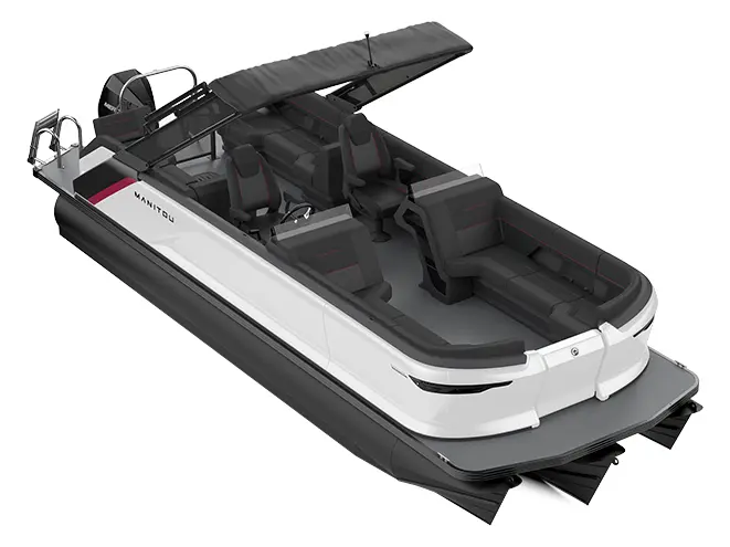 2023 Manitou Explore 24 Navigator With Trifold Bench Carbon Red / Great White