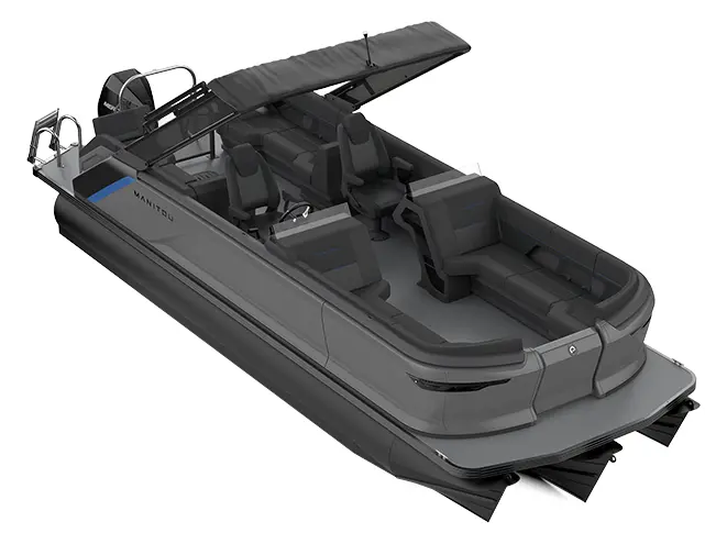 2023 Manitou Explore 24 Navigator With Trifold Bench Carbon Blue