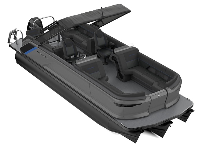 2023 Manitou Explore 24 Navigator With Trifold Bench Carbon Blue