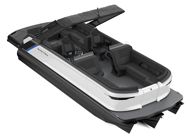 2023 Manitou Explore 24 Max Navigator With Trifold Bench Carbon Blue / Great White
