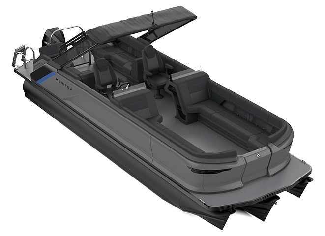 2023 Manitou Explore 26 Navigator With Trifold Bench Carbon Blue