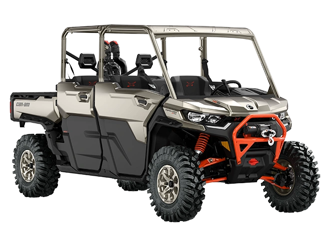 2023 Can-Am Defender Defender MAX X MR With Doors Liquid Titanium & Magma Red HD10 alt
