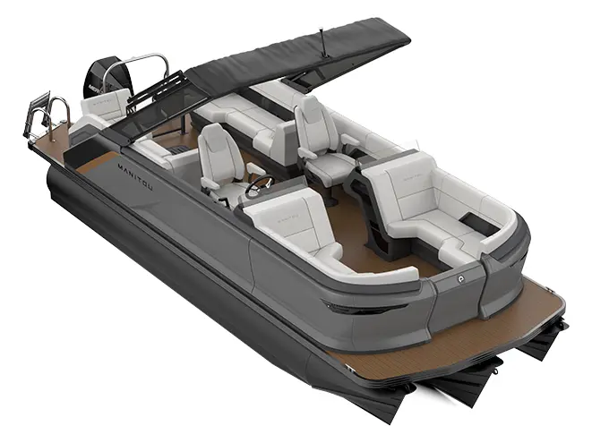 2023 Manitou Explore 22 Navigator With Trifold Bench Pearl Ice