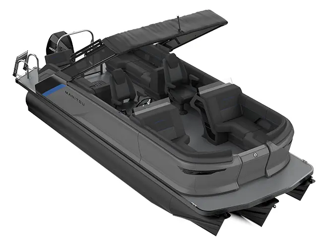 2023 Manitou Explore 22 Navigator With Trifold Bench Carbon Blue