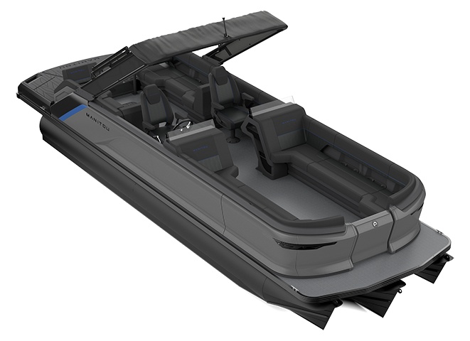 2023 Manitou Explore 26 Max Navigator With Trifold Bench Carbon Blue