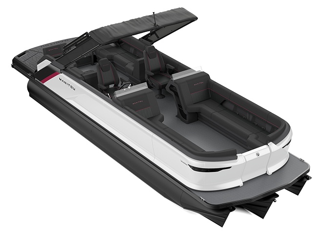 2023 Manitou Explore 26 Max Navigator With Trifold Bench Carbon Red / Great White