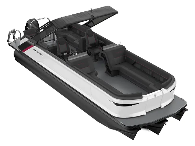 2023 Manitou Explore 26 Navigator With Trifold Bench Carbon Red / Great White