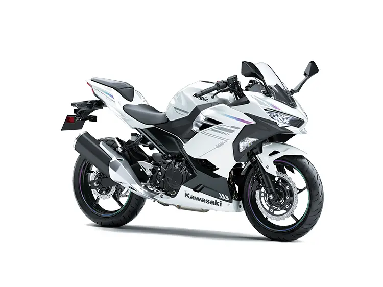 Kawasaki NINJA 400 Blanc Blizzard Perle / Gris Carbone Métallisé 2023