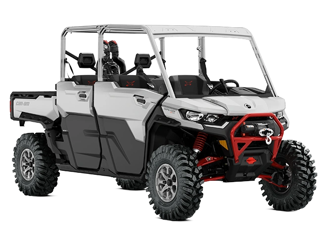 Can-Am Defender MAX Defender MAX X mr avec demi portes Hyper argent et rouge légion HD10 2024