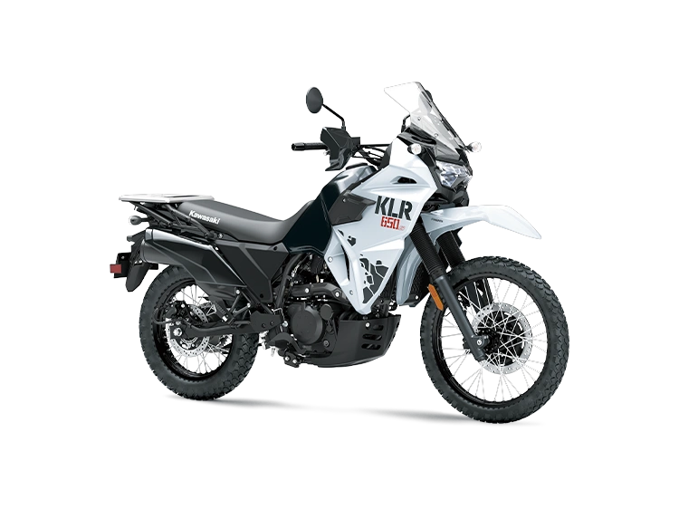 2024 Kawasaki KLR®650 S Pearl Crystal White/Metallic Carbon Gray
