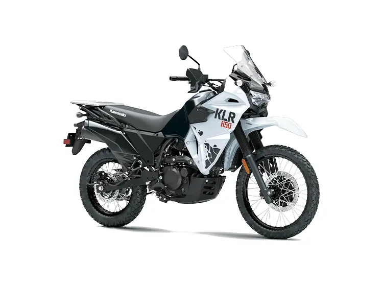 2024 Kawasaki KLR650 Pearl Crystal White / Metallic Carbon Gray