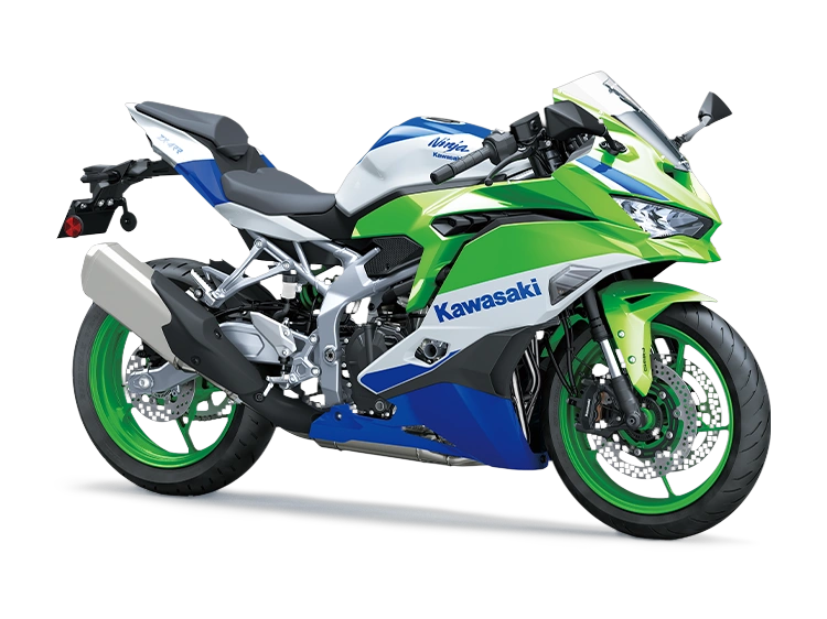 2024 Kawasaki NINJA ZX-4R NINJA ZX-4RR 40th Anniversary Edition Lime Green / Pearl Crystal White / Blue alt