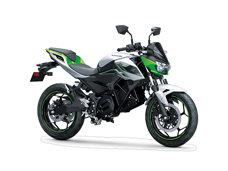 Kawasaki Z e-1 Z e-1 Argent Brillant Métallisé / Vert Lime Mat Métallisé / Ébène 2024 alt