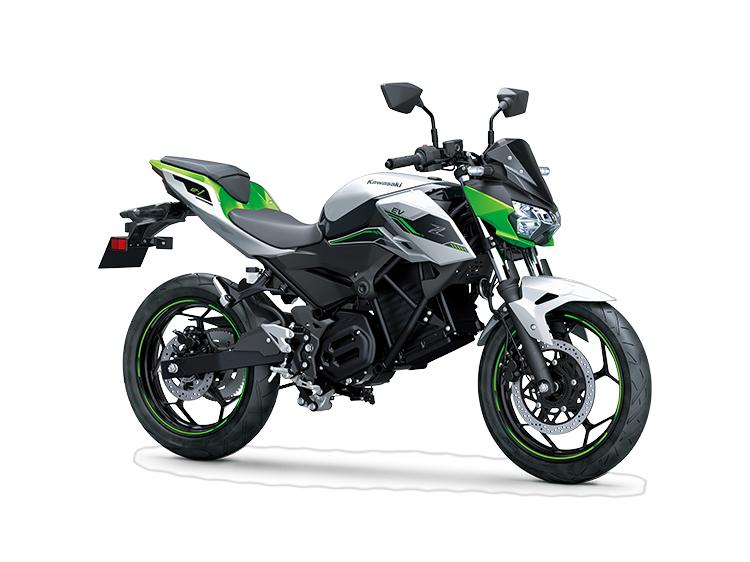 2024 Kawasaki Z e-1 Metallic Bright Silver / Metallic Matte Lime Green / Ebony