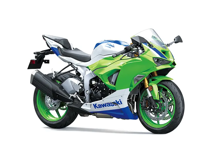 2024 Kawasaki NINJA ZX-6R 40th Anniversary Edition Lime Green / Pearl Crystal White / Blue