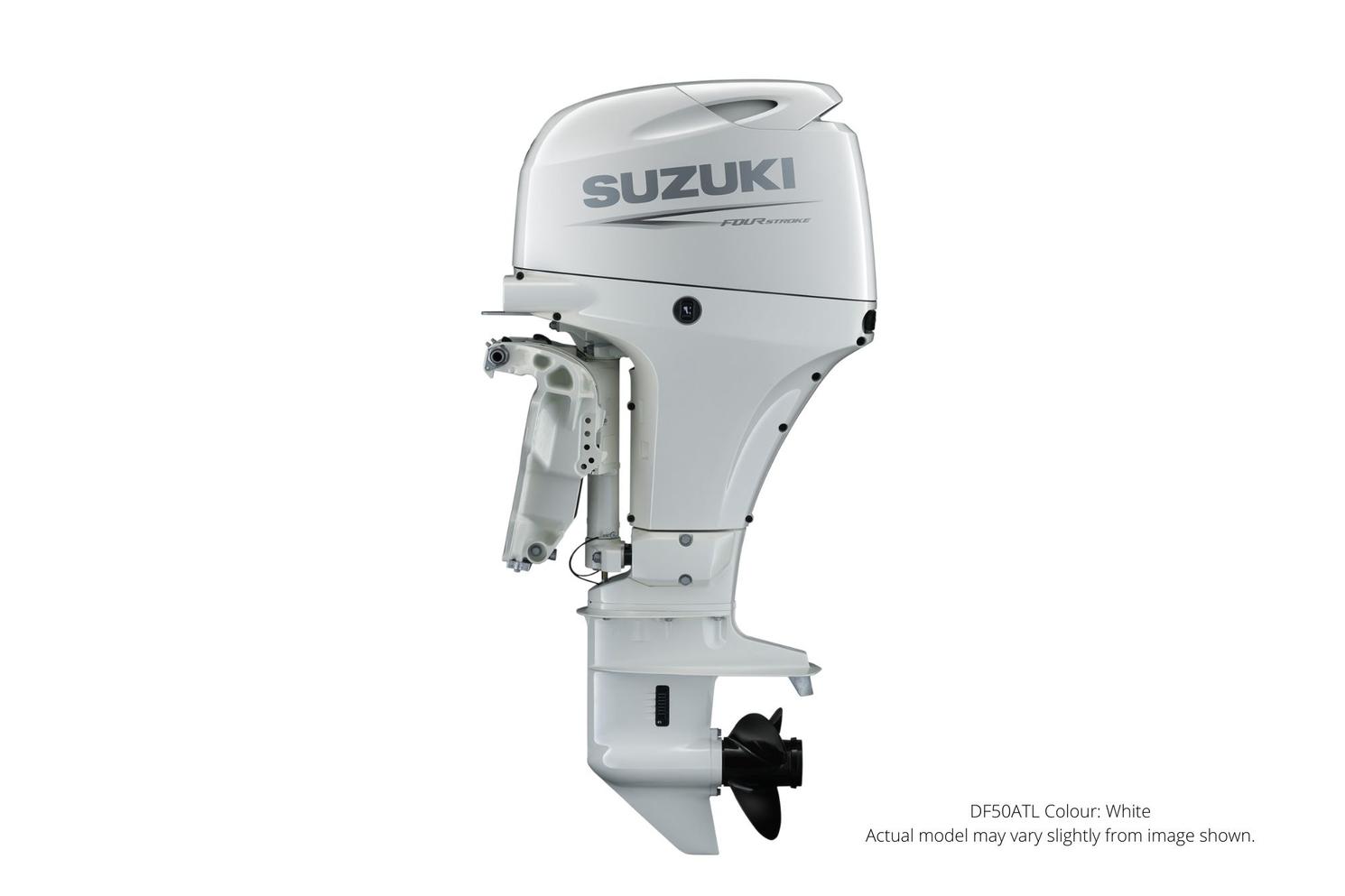 Suzuki DF50A Blanc, Électrique, 20″ Longueur de l’arbre, Remote, Puissance Inclinaison et garniture 2023