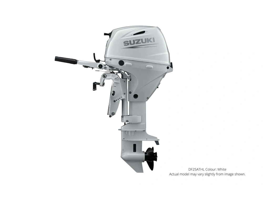 2023 Suzuki DF25A DF25A White, Electric, 15" Shaft Length, Tiller, Power Tilt and Trim alt