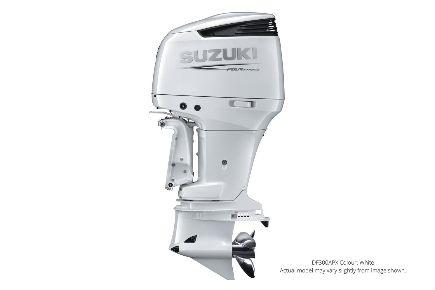 Suzuki DF300AP Blanc, Électrique, 25″ Longueur de l’arbre, Suzuki Select Rotation 2023