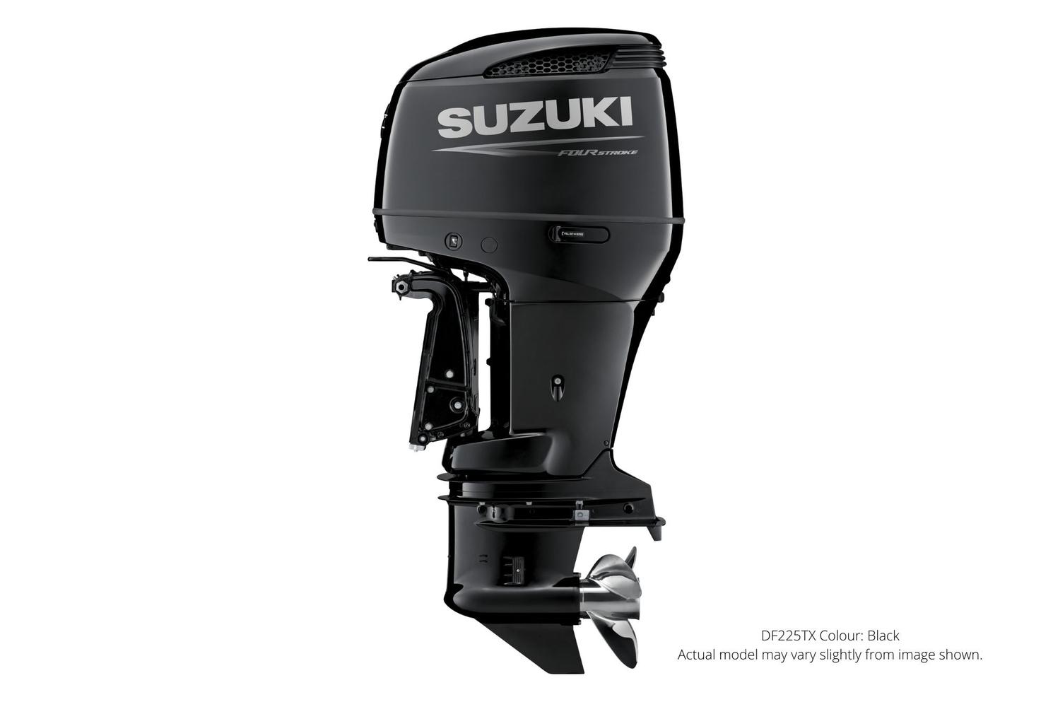 Suzuki DF225 Noir, Électrique, 25″ Longueur de l’arbre, Alimentation à distance Inclinaison et garniture 2023