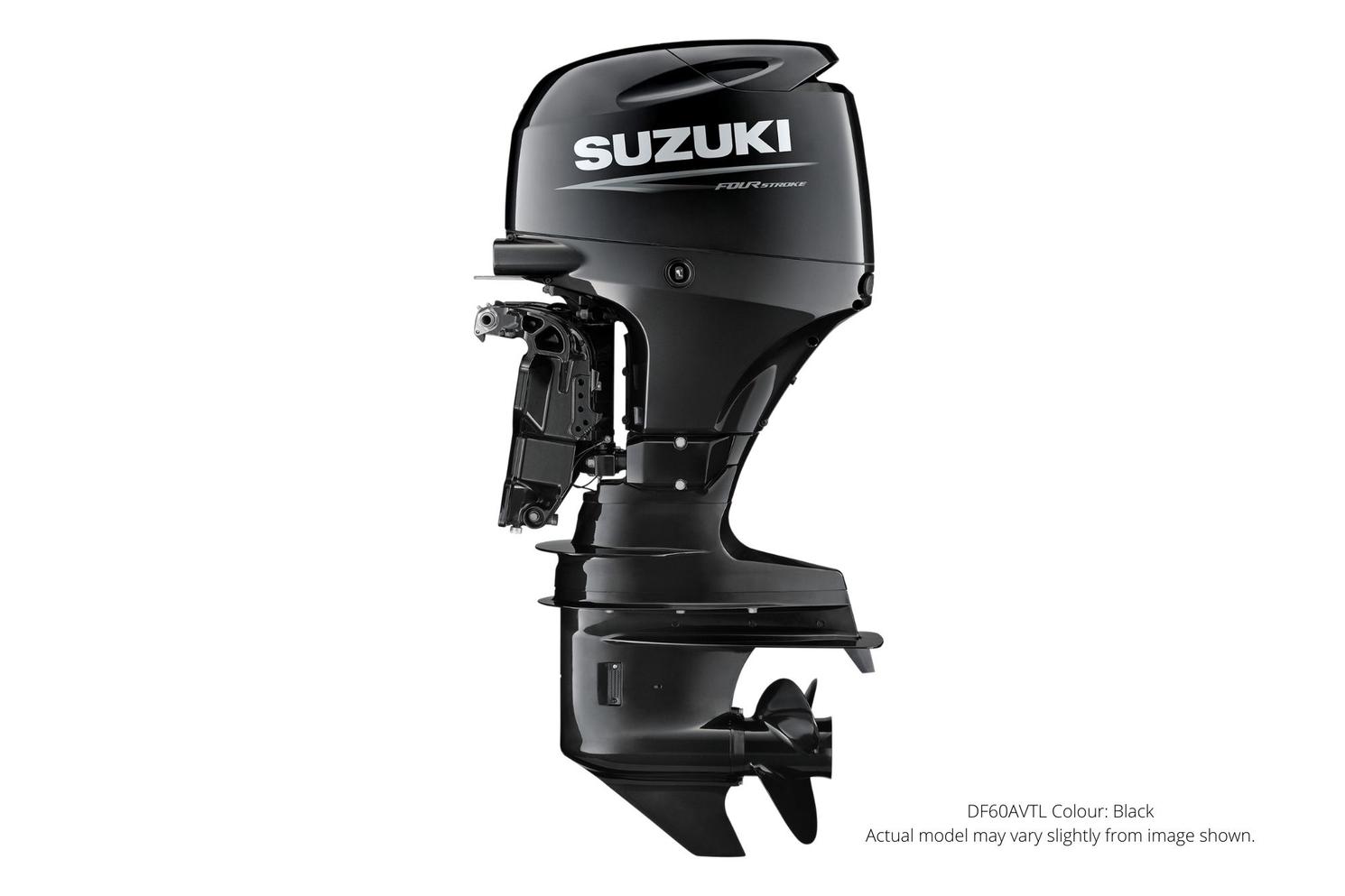 Suzuki DF60AV Noir, électrique, 20 » Shaft Lenth, Rotation haute énergie 2023