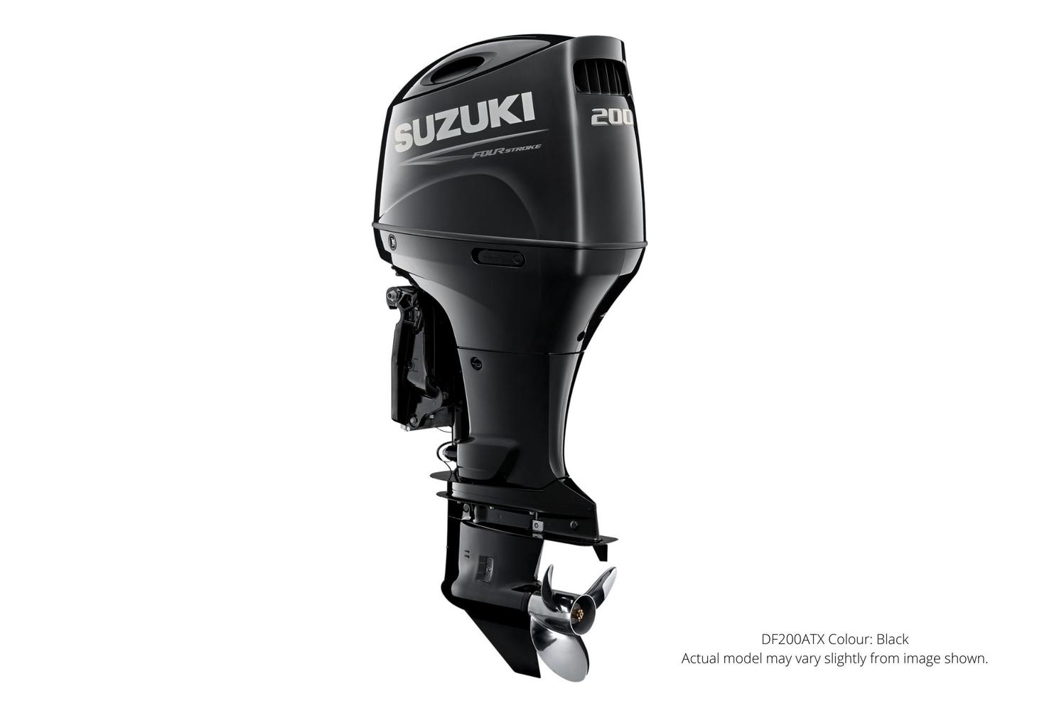 Suzuki DF200A Noir, Électrique, 20" Longueur de l’arbre, Alimentation à distance Inclinaison et garniture 2023