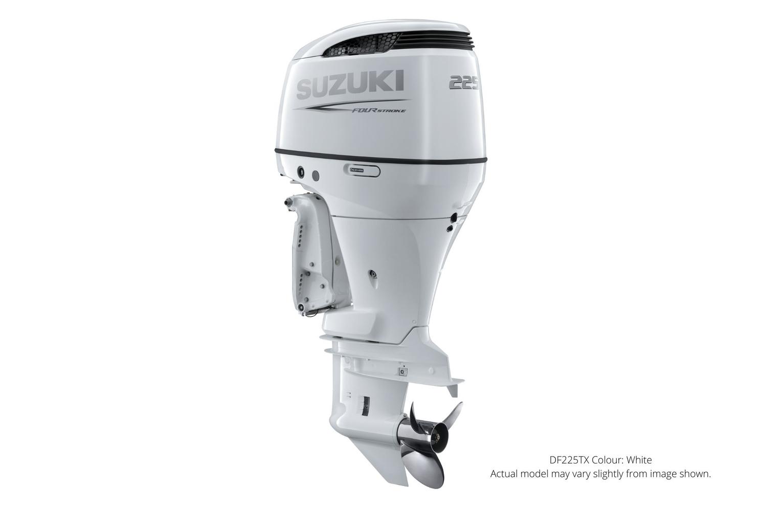 Suzuki DF225 Blanc, Électrique, 25" Longueur de l’arbre, Alimentation à distance Inclinaison et garniture 2023