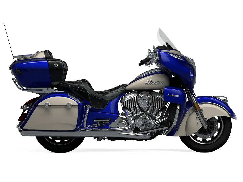 Indian Motorcycle Roadmaster With Powerband Audio Package Spirit Blue Metallic / Silver Quartz Metallic 2024