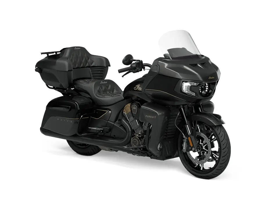 2024 Indian Motorcycle Indian Pursuit Elite Super Graphite Metallic / Black Metallic With Shadow Bronze Accents