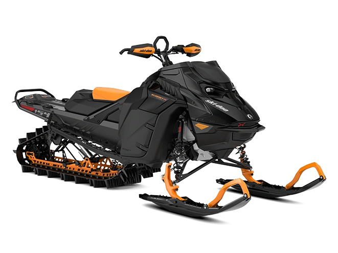 2024 Ski-Doo Summit Summit X with Expert Package Timeless Black (painted) and Orange Crush Rotax® 850 E-TEC Turbo R