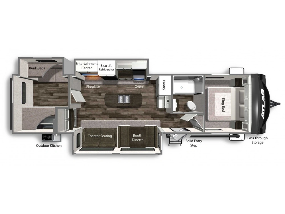 Dutchmen Atlas Travel Trailer Atlas 3382BH alt
