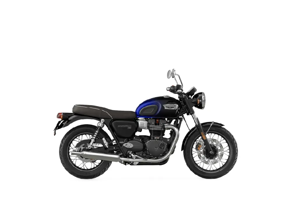 2024 Triumph Bonneville T100 Stealth Edition - Sapphire Blue / Silver Blue