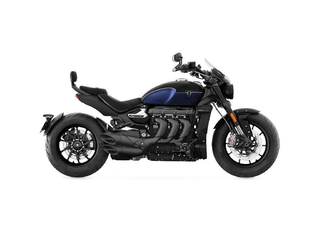 2024 Triumph Rocket 3 Storm GT Matte Sapphire Black and Satin Pacific Blue