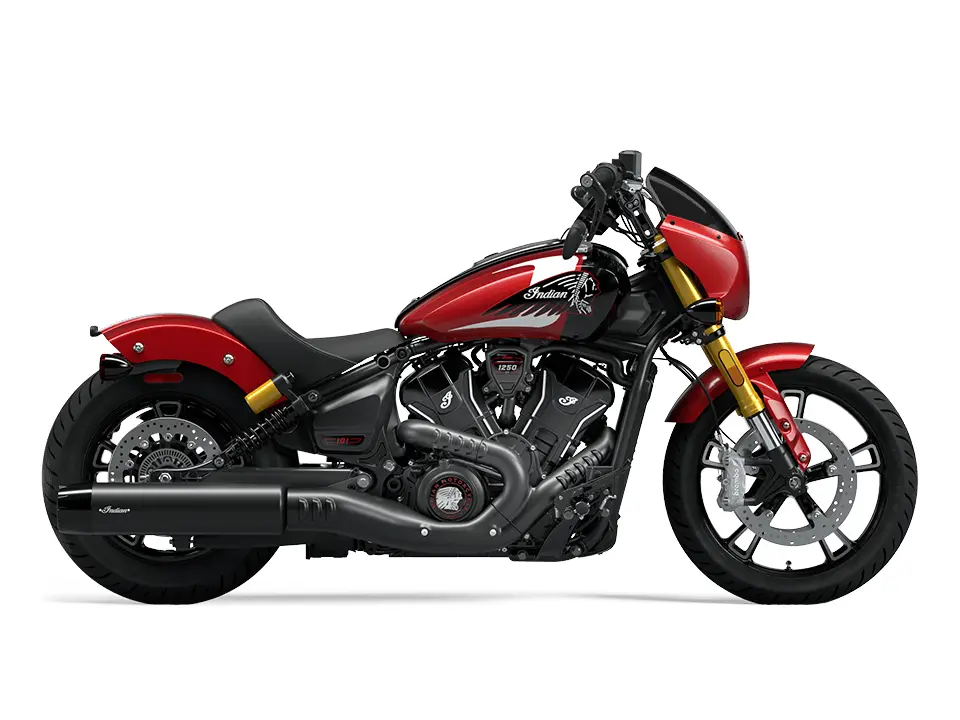 2025 Indian Motorcycle 101 Scout Sunset Red Metallic with Graphics