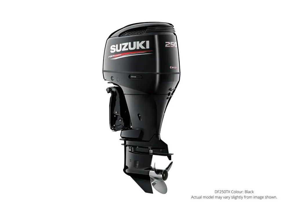 Suzuki DF250 Noir, Électrique, 25″ Longueur de l’arbre, Alimentation à distance Inclinaison et garniture 2024