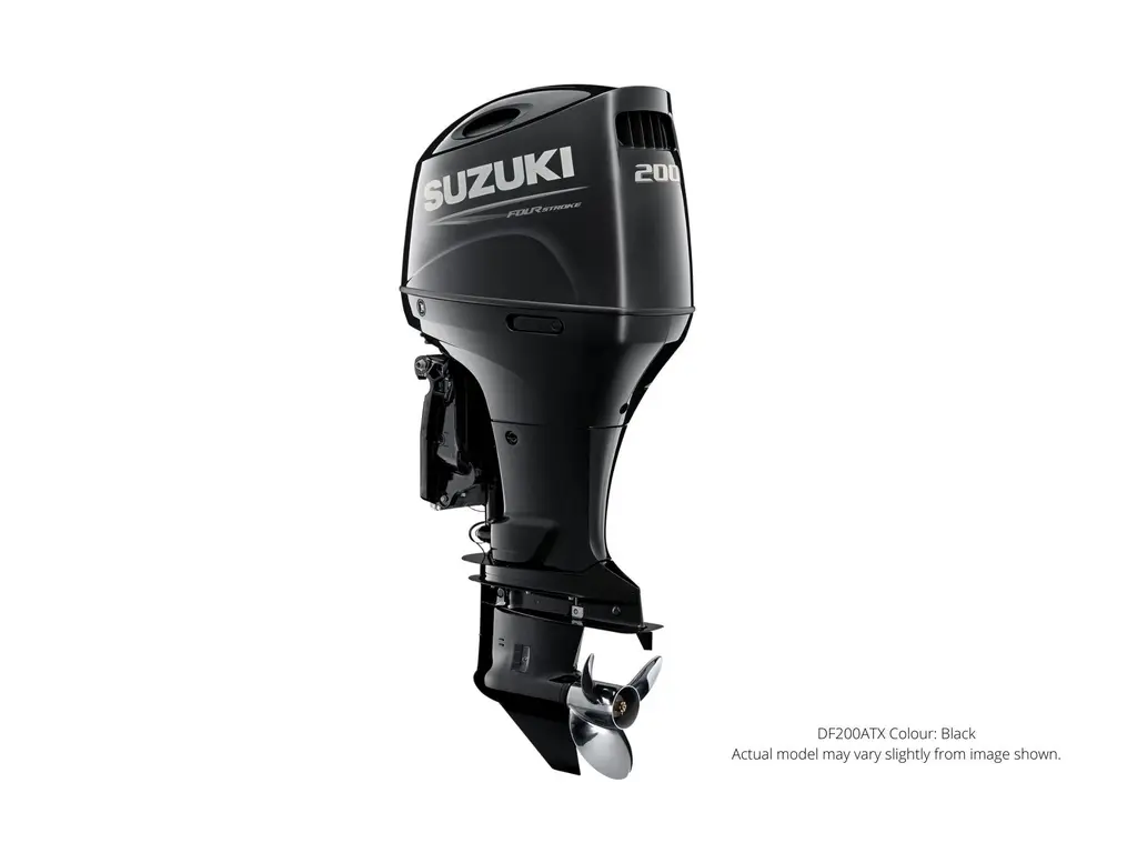  Suzuki DF200A Black, Electric, 25" Shaft Length, Remote, Power Tilt and Trim